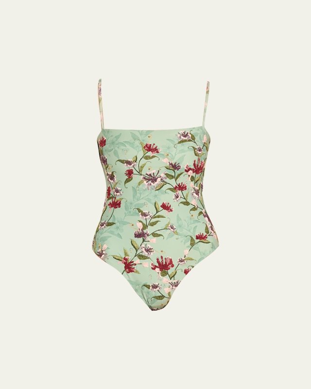 Duranzo Honeysuckle Hand-Embroidered One-Piece Swimsuit
